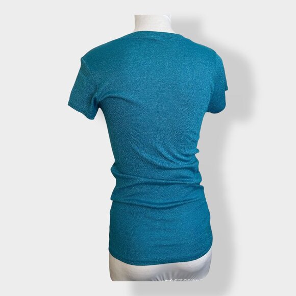 Michael Stars Blue Shimmer‎ Tee - Picture 3 of 4